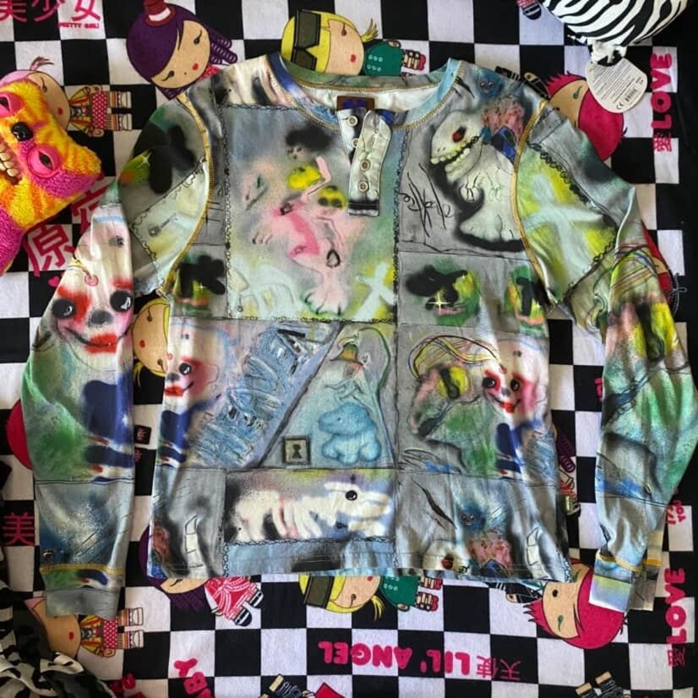 Heaven By Marc Jacobs Punk Playground Long Sleeve Multicolor Top